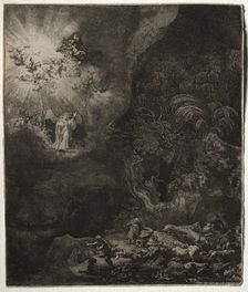 The Angel Appearing to the Shepherds, 1634. Creator: Rembrandt van Rijn (Dutch, 1606-1669)