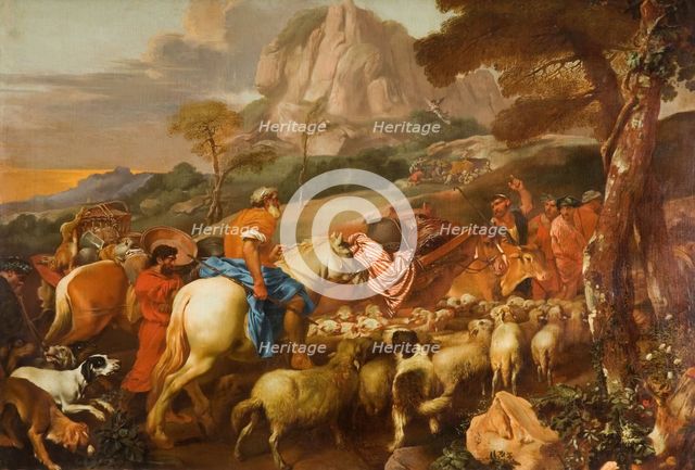 The Angel Appearing to the Shepherds, mid-late 17th century. Creator: Giovanni Benedetto Castiglione.