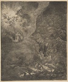 The Angel Appearing to the Shepherds. Creator: Rembrandt Harmensz van Rijn