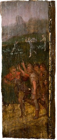 The Angel Appearing to Shepherds (in background), 1600. Creator: Unknown
