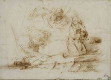 The angel appears to Hagar, c1645. Creator: Rembrandt Harmensz van Rijn