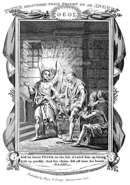 The Angel delivering St Peter from prison while the soldiers sleep, 1808. Artist: Anon