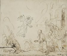The angel departing from the Tobit family, c1641. Creator: Rembrandt Harmensz van Rijn