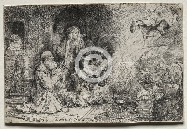 The Angel Departing from the Family of Tobit, 1641. Creator: Rembrandt van Rijn (Dutch, 1606-1669).