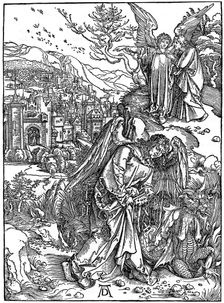 The angel holding the keys of the abyss 1498, (1936). Artist: Albrecht Dürer