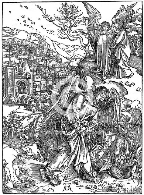 'The angel holding the keys of the abyss', 1498, (1936). Artist: Albrecht Dürer