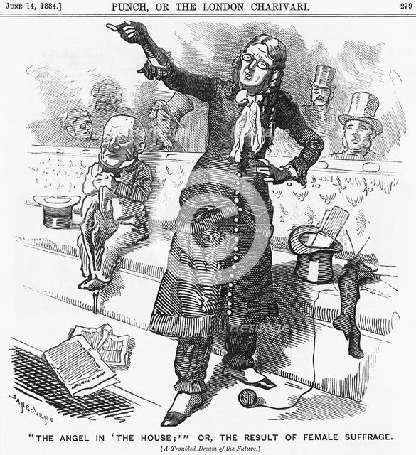 'The Angel in The House; or the Result of Female Suffrage', 1884. Creator: Unknown.