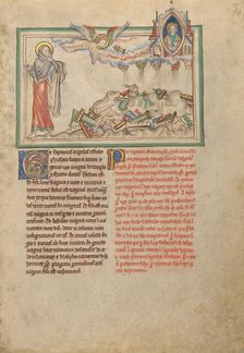 The Angel Pouring Out from the Seventh Vessel; Dyson Perrins Apocalypse, about 1255-1260. Creator: Unknown