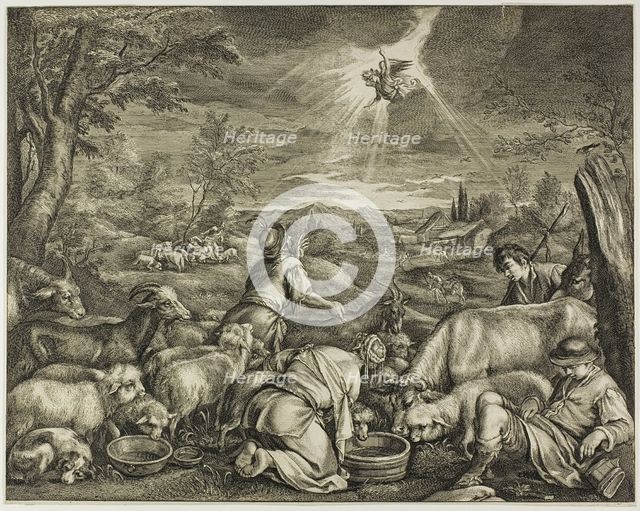 The Angel Promising the Land of Sichem to Abraham, n.d. Creator: Cornelis de Visscher.