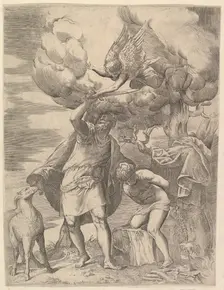 The Angel Staying the Arm of Abraham, After 1552. Creator: Battista Franco Veneziano