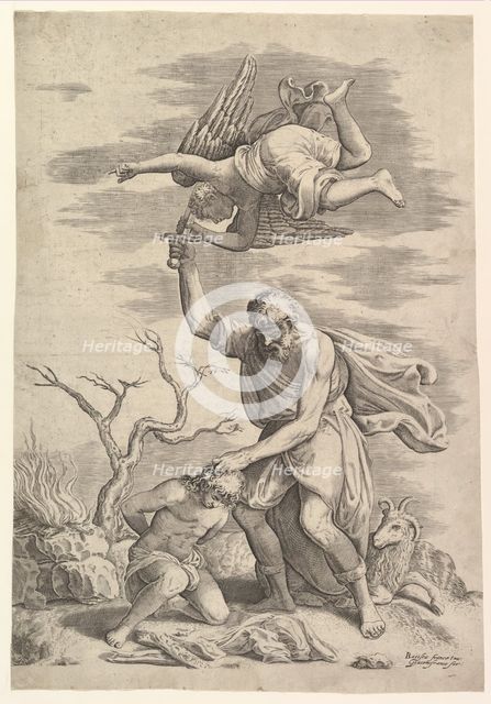 The Angel Staying the Arm of Abraham. Creator: Battista Franco Veneziano.