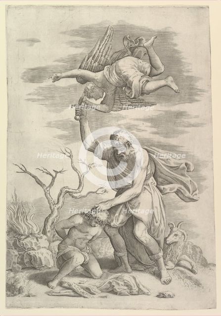 The Angel Staying the Arm of Abraham. Creator: Battista Franco Veneziano.