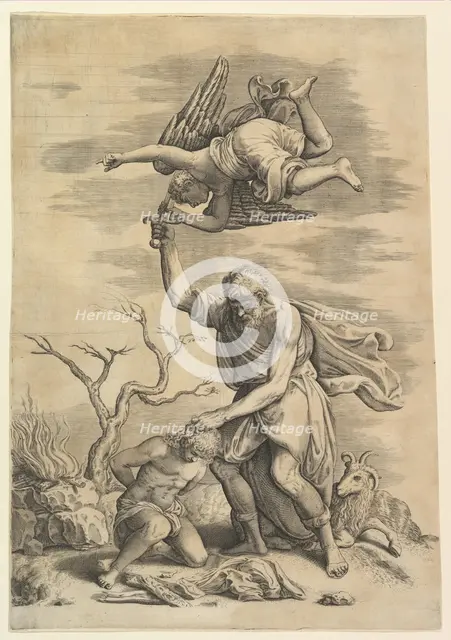 The Angel Staying the Arm of Abraham. Creator: Battista Franco Veneziano.