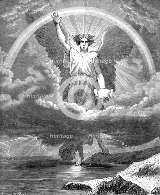 The Angel with the Book, Bible Revelation 10:1-6, 1860. Artist: Unknown