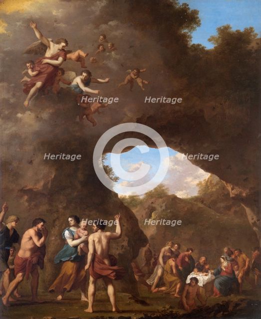 'The Angels guiding the Shepherds to the Nativity', 17th Century. Artist: Cornelis van Poelenburgh.