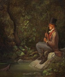 The angler at the forest stream, 1844. Creator: Spitzweg, Carl (1808-1885)