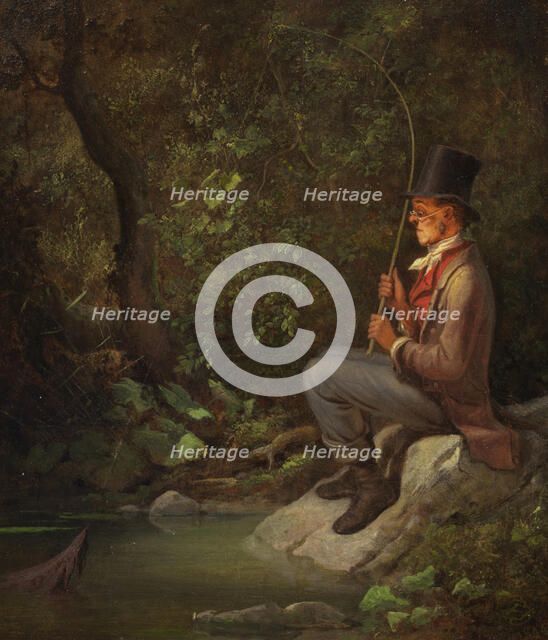 The angler at the forest stream, 1844. Creator: Spitzweg, Carl (1808-1885).