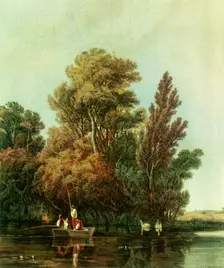 The Angler's Pool 1809, (1946). Creator: John James Chalon
