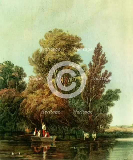 'The Angler's Pool', 1809, (1946).  Creator: John James Chalon.