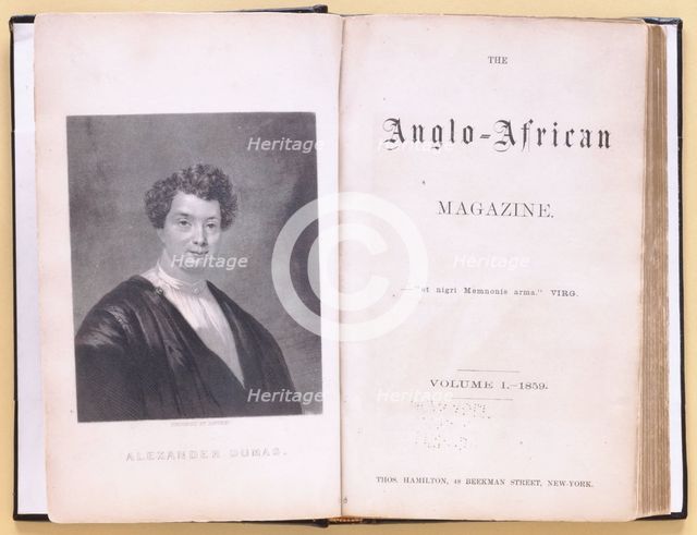 The Anglo-African magazine, Frontispiece and Title page, 1859. Creator: Unknown.