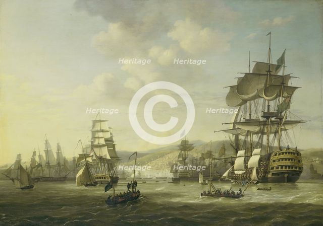 The Anglo-Dutch fleet in the Bay of Algiers..., 26 August 1816, 1818. Creator: Nicolaus Baur.
