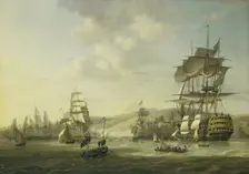 The Anglo-Dutch fleet in the Bay of Algiers..., 26 August 1816, 1818. Creator: Nicolaus Baur