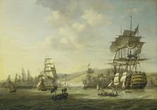 The Anglo-Dutch fleet in the Bay of Algiers..., 26 August 1816, 1818. Creator: Nicolaus Baur