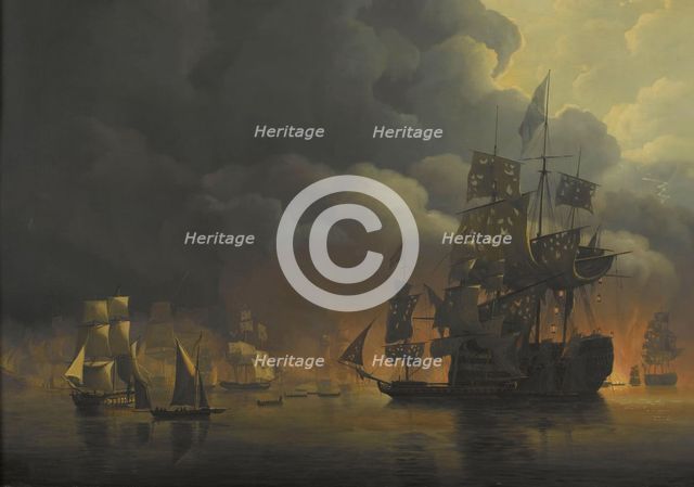 The Anglo-Dutch Fleet under Lord Exmouth and Vice Admiral Jonkheer Theodorus Frederik van Capellen p Creator: Nicolaus Baur.