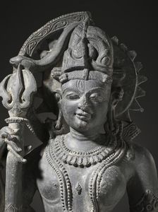The Androgynous Form of Shiva and Parvati (Ardhanarishvara), 11th century. Creator: Unknown