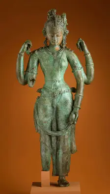 The Androgynous Form of Shiva and Parvati (Ardhanarishvara), c.1000. Creator: Unknown