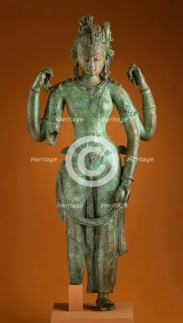 The Androgynous Form of Shiva and Parvati (Ardhanarishvara), c.1000. Creator: Unknown.