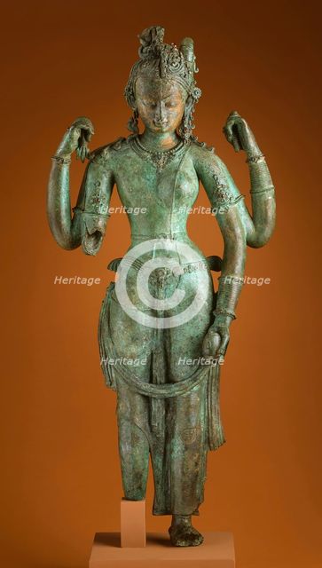 The Androgynous Form of Shiva and Parvati (Ardhanarishvara), c.1000. Creator: Unknown.