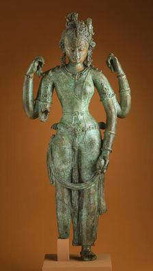 The Androgynous Form of Shiva and Parvati (Ardhanarishvara), c.1000. Creator: Unknown