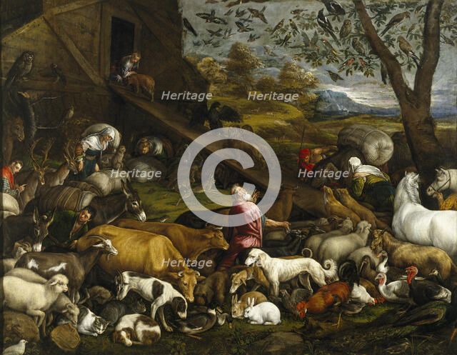The Animals Board Noah's Ark. Artist: Bassano, Jacopo, il vecchio (ca. 1510-1592)