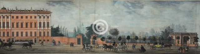 The Anichkov Palace. From the panorama of the Nevsky Prospekt, 1830. Artist: Ivanov, Ivan Alexeyevich (1779-1848)