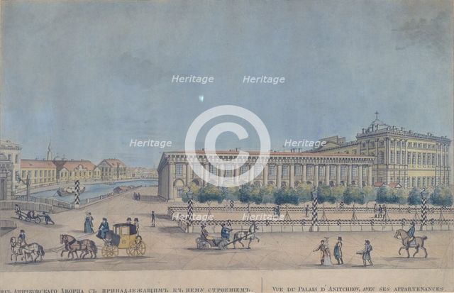 The Anichkov Palace in Saint Petersburg, 1814. Artist: Ivanov, Ivan Alexeyevich (1779-1848)