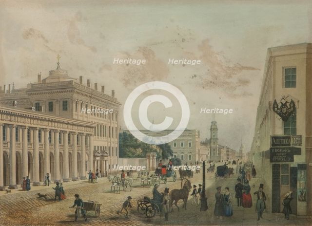 The Anichkov Palace in Saint Petersburg, End 1840s. Creator: Anonymous.
