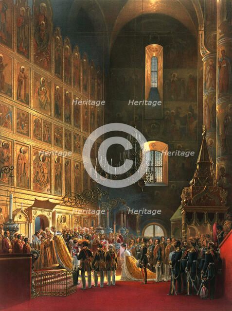 The anointing of Tsar Alexander II of Russia, Moscow, 1856.  Artist: Georg Wilhelm Timm