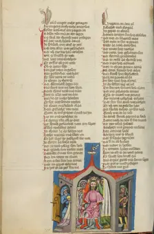 The Anointing of David; Weltchronik, about 1400-1410. Creator: Unknown