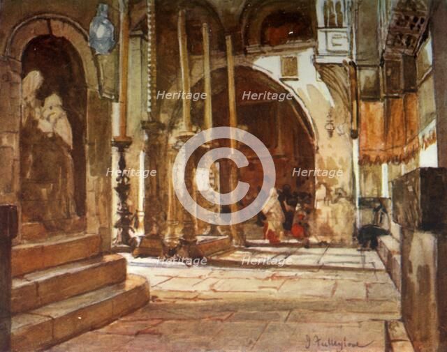 'The Anointing Stone from the Ambulatory of the Crusaders' Church', 1902. Creator: John Fulleylove.