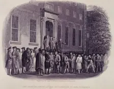 The Announcement of the Declaration of Independance, 1776, (c1856-c1859). Creators: J McGoffin, JM Butler