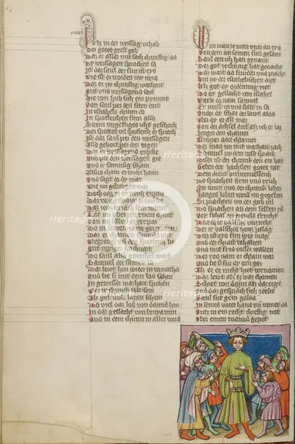 The Annointing of Saul; Weltchronik, about 1400-1410. Creator: Unknown.