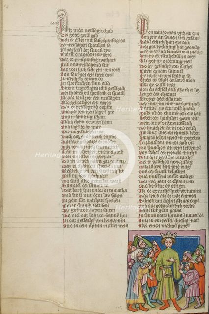 The Annointing of Saul; Weltchronik, about 1400-1410. Creator: Unknown.