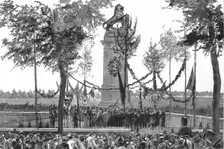 'The Anniversary of the Battle of Waterloo; unveiling the statue at Quatre Bras in memory of Freder Creator: Unknown
