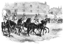 The annual change of the Household Brigade the Second Life Guards arriving at Albany..., 1862. Creator: Unknown
