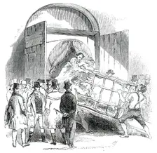 The Annual Exhibition of the Smithfield Club - Carting away a Pig, 1850. Creator: Unknown