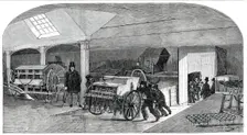 The Annual Exhibition of the Smithfield Club - Bringing in Implements, 1850. Creator: Unknown
