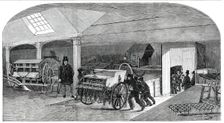 The Annual Exhibition of the Smithfield Club - Bringing in Implements, 1850. Creator: Unknown