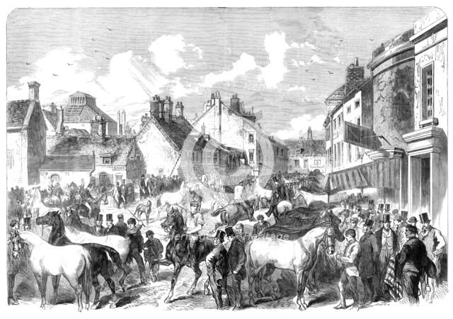 The annual horse fair at Horncastle, Lincolnshire, 1864. Creator: Unknown.