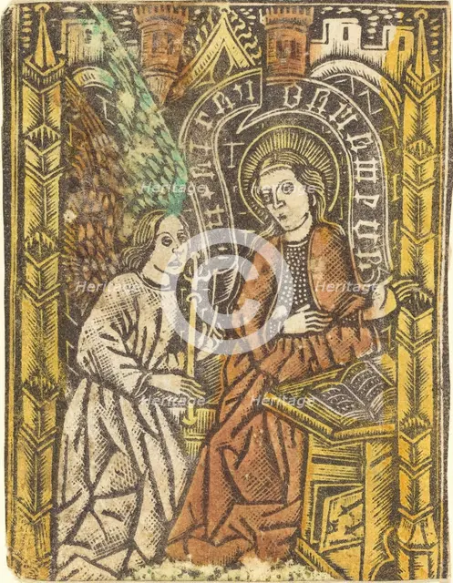 The Annunciation, 1460/1480. Creator: Master of the Borders with the Four Fathers of the Church.